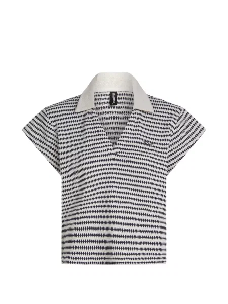 Top Karl Lagerfeld cu dungi transparente alb