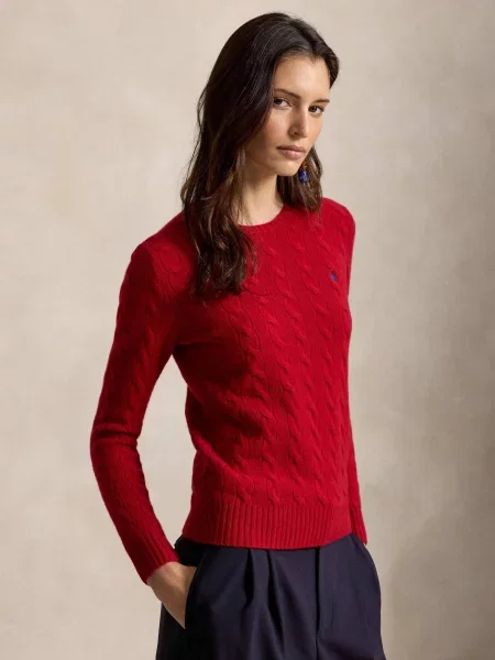 POLO RALPH LAUREN De lână pulover Julianna cu adaos de cașmir roșu