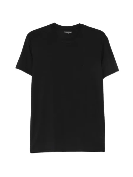 Tričko Emporio Armani s výšivkou černé