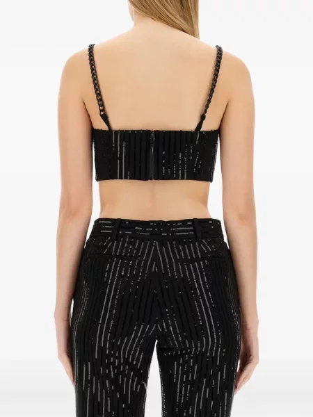 Top Michael Michael Kors cu autograf cu bretele negru