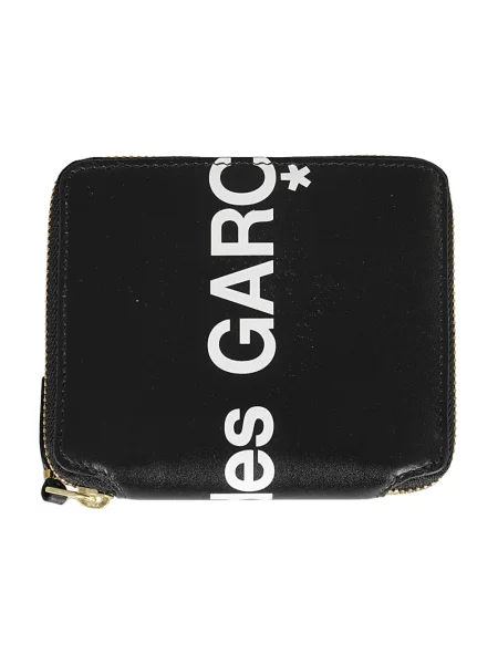 Portfel Comme Des Garcons skórzany z logo czarny