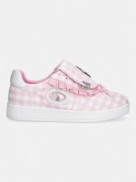 Koi Footwear Magic Rabbit Gingham Flat Shoes superge roza