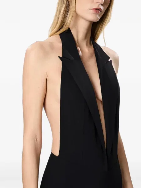 Body Amazuìn cu gât halter cu rever negru