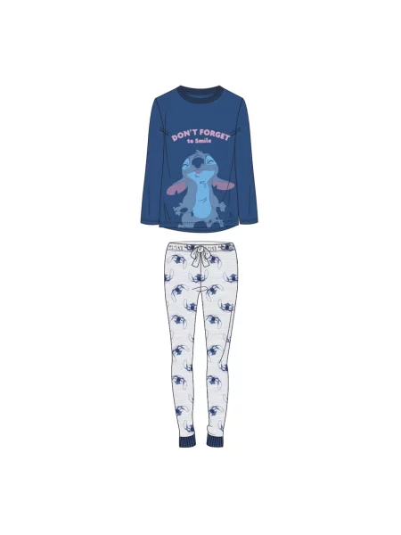 Pijamale Stitch din jerseu albastru