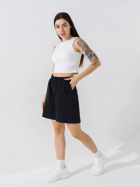 LAWA Шорти Бавовна/поліестер/еластан чорний