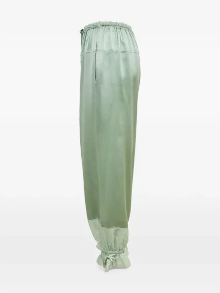 Pantaloni Ulla Johnson din satin verde