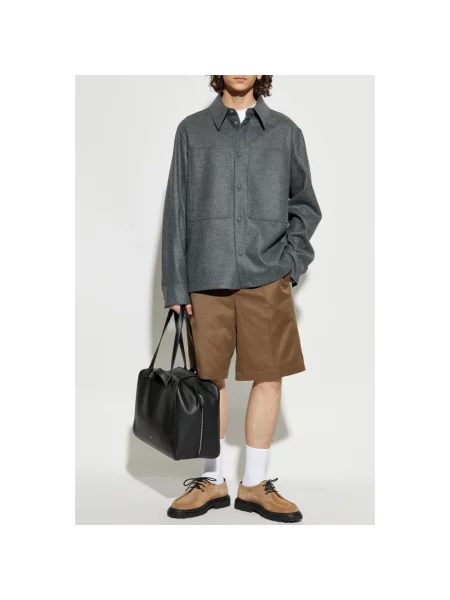 Koszula Jil Sander wełniana szara