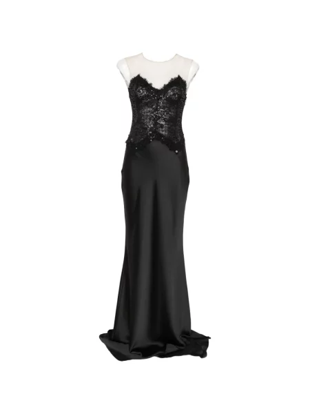 Rochie Nissa cu paiete din dantelă negru
