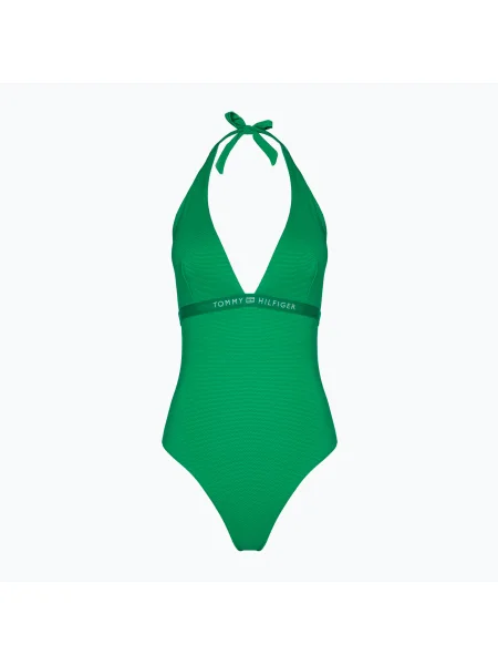 Női egyrészes fürdőruha Tommy Hilfiger Halter One Piece Rp olympic green Halter One Piece Rp zöld