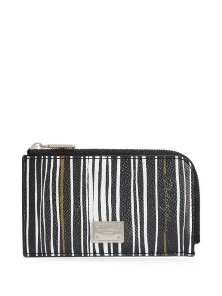 Portofel Dolce & Gabbana cu dungi cu imagine negru