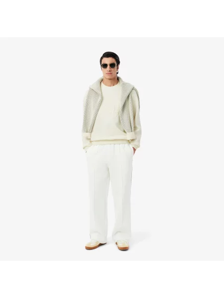 Lacoste Bluza Z Okrągłym Dekoltem Classic Fit biała