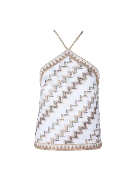 Top Pho Firenze z dekoltem halter biały