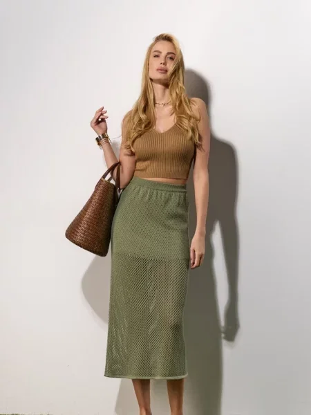 Спідниця міді TrikoBakh оливковий