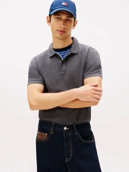 Tommy Jeans Tricou polo gri