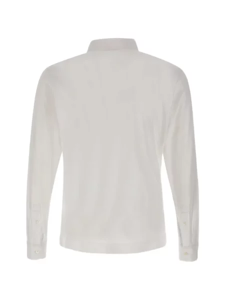Lung tricou polo Diktat alb