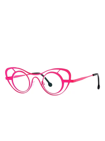 Ochelari de soare Theo Eyewear cu imprimeu geometric roz