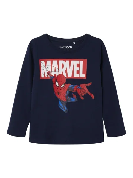TWO SOON Tricou Spider-Man bleumarin / roșu alb
