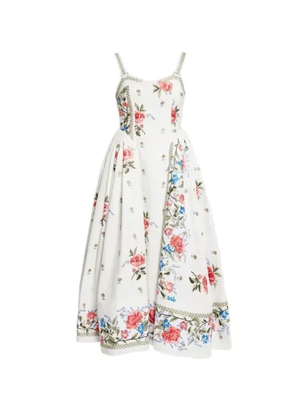 Rochie Erdem cu model floral de costum alb