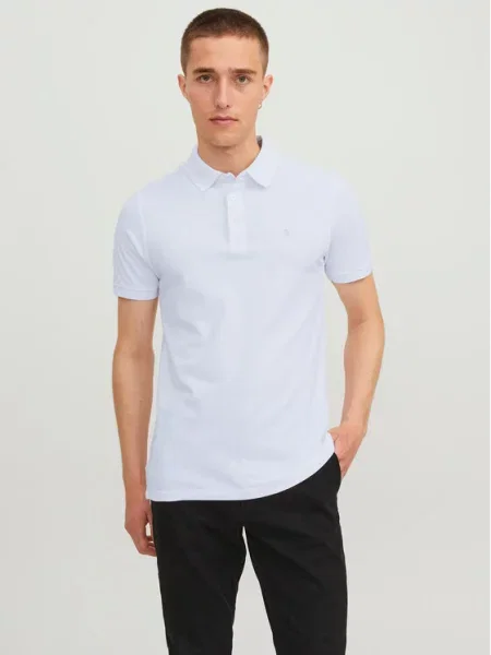 Polo majica Jack&jones s kratkimi rokavi bela