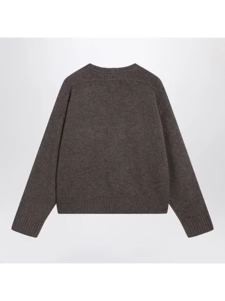 Sweter Loulou De Saison wełniany brązowy