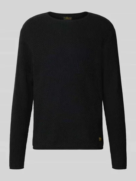 Sweter z dzianiny z fakturowanym wzorem model BLUMASON' Jack & Jones Premium czarny