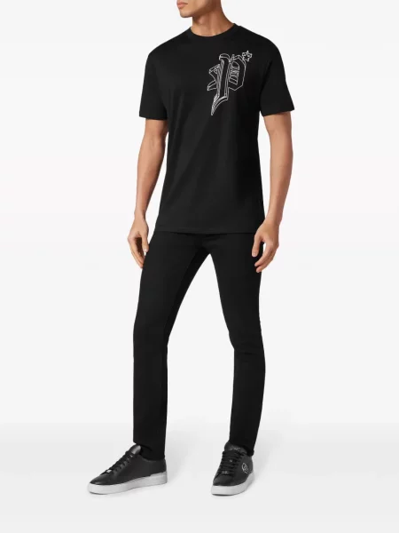 Tričko Philipp Plein s potiskem černé