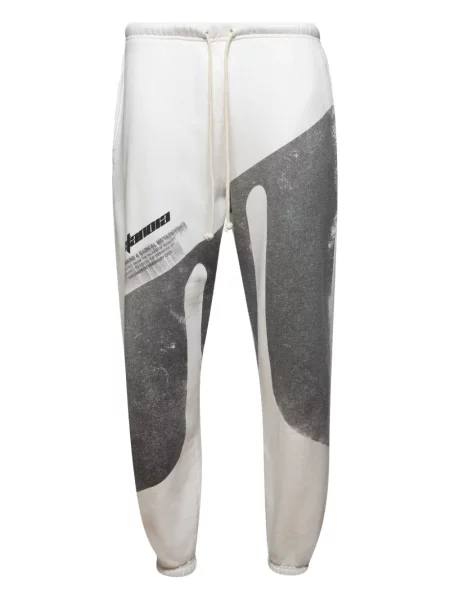 Pantaloni sport Rrr123 cu imagine alb