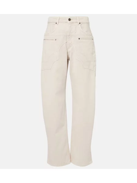 Blugi Isabel Marant cu talie înaltă alb