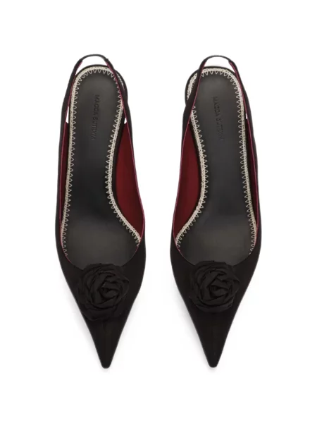 Pantofi cu toc Magda Butrym din satin slingback negru