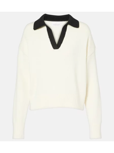 Pulover Velvet din cașmir alb