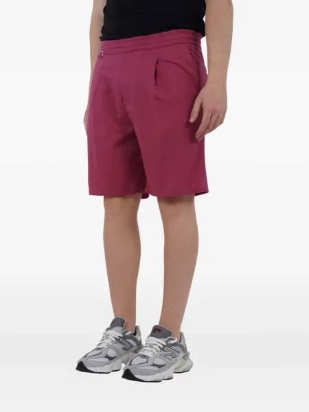 Pantaloni scurți Low Brand cu imprimeu tropical plisate roz