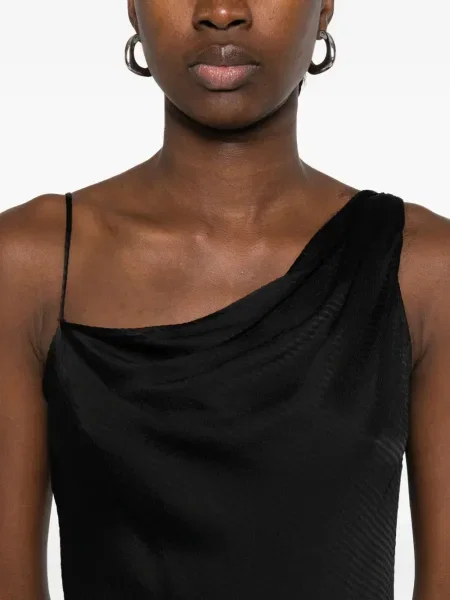 Rochie midi Twinset până la genunchi cu un umăr gol de costum negru