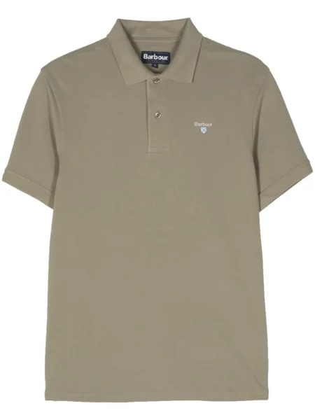 Tricou polo Barbour cu broderie verde