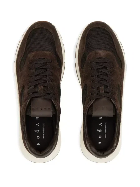 Sneakers Hogan με κορδόνια με δαντέλα καφέ