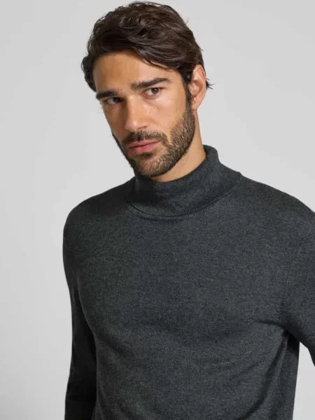 Sweter z wywijanym kołnierzem z domieszką kaszmiru Casual Friday