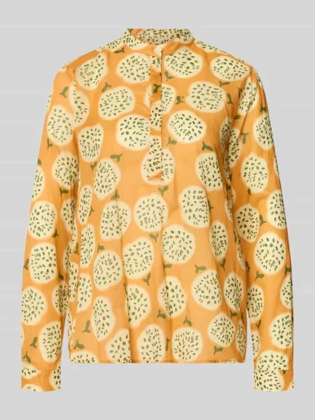 Bluzka o kroju regular fit z listwą guzikową model ‘JANE’ 0039 Italy żółta