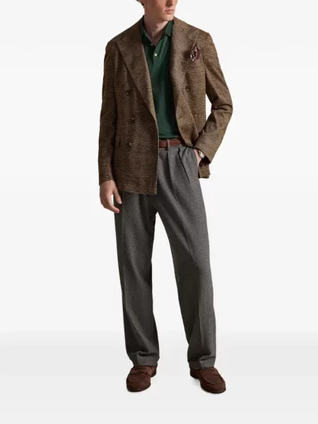 Hímzett csíkos galléros pólóing Polo Ralph Lauren kék
