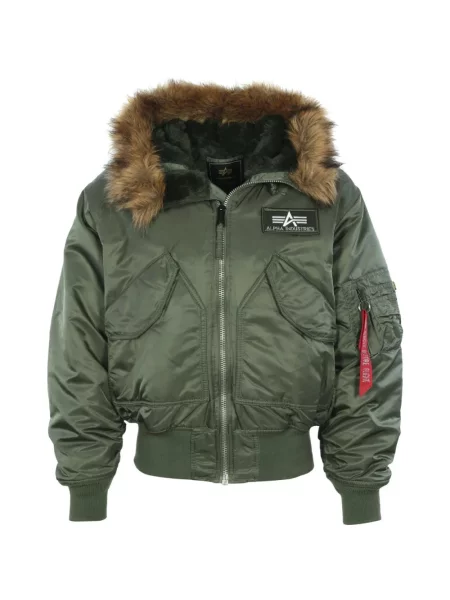 Kurtka Alpha Industries z kapturem zielona