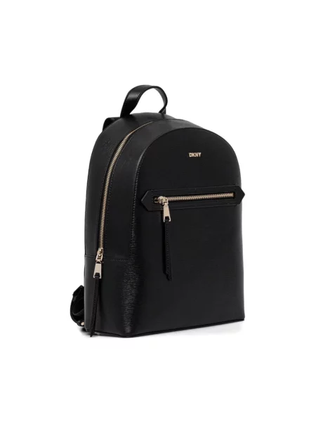 Dkny plecak skórzany mały gładki czarny