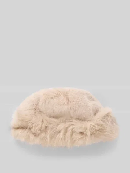 Czapka z przytulnym sztucznym futrem model IHEBNA HOOD' Ichi beżowa