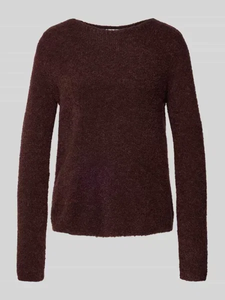 Sweter z dzianiny o kroju regular fit z mieszanki żywej wełny z dodatkiem wełny z alpaki Marc O'polo bordowy