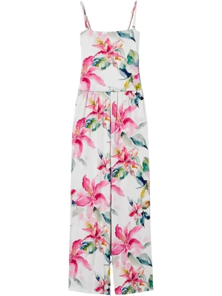 Salopetă Twinset cu model floral cu imagine alb