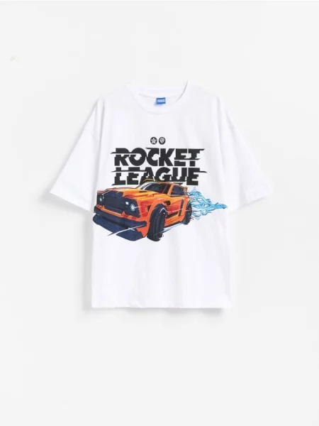 Reserved Tričko Rocket League biela