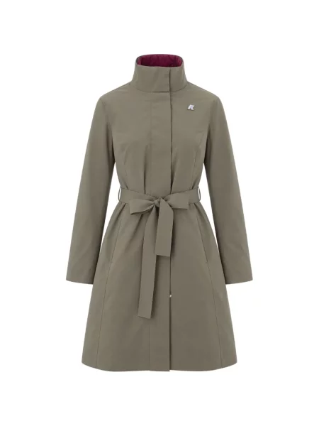 Cu centură reversibil trenci K-way verde