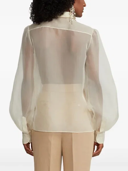 Cămașă Ralph Lauren Collection din organza lungă