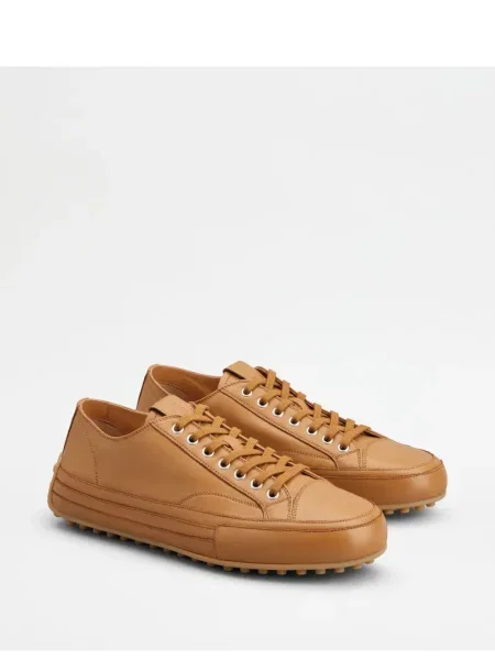 Кожени маратонки Tod's кафяво