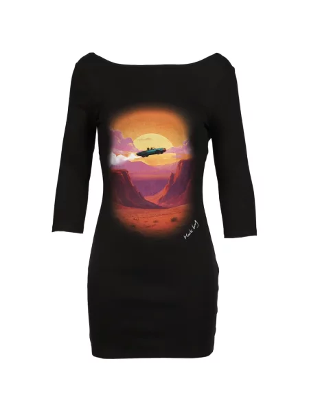Rochie mini Markgong cu imagine negru