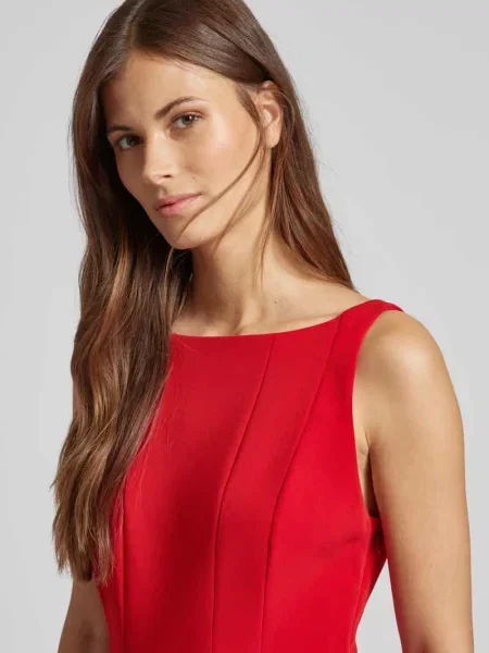 Sukienka wieczorowa z okrągłym dekoltem model ‘MIRHILT’ Lauren Ralph Lauren czerwona