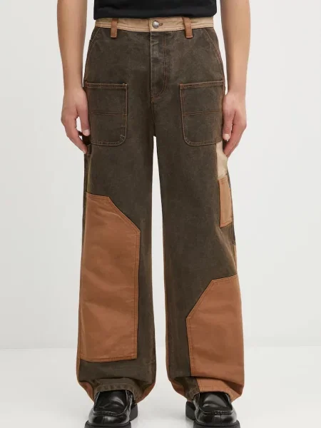 Traperice Andersson Bell Patchwork Carpenter Wide-Leg smeđa