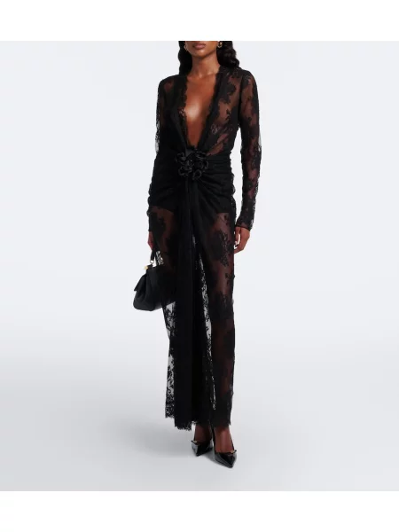 Rochie midi Dolce&gabbana din dantelă negru